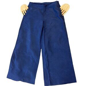 J. Jill Silky Modal Blend Wide Leg Cropped Pants 4 Pockets XS Blue 289G